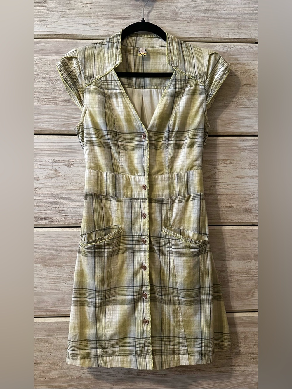 Free People Plaid Cap-Sleeve Dress
